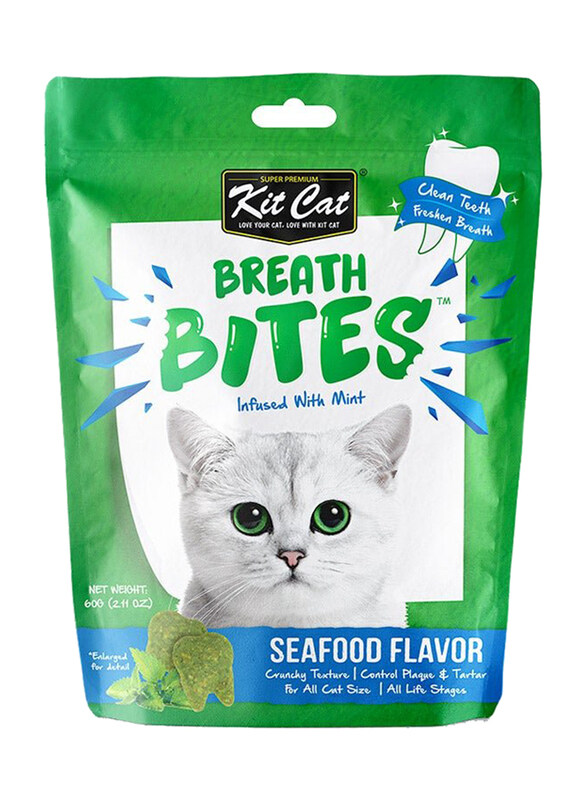 

Kit Cat Breath Bites Seafoods Cat Dry Food, 60g