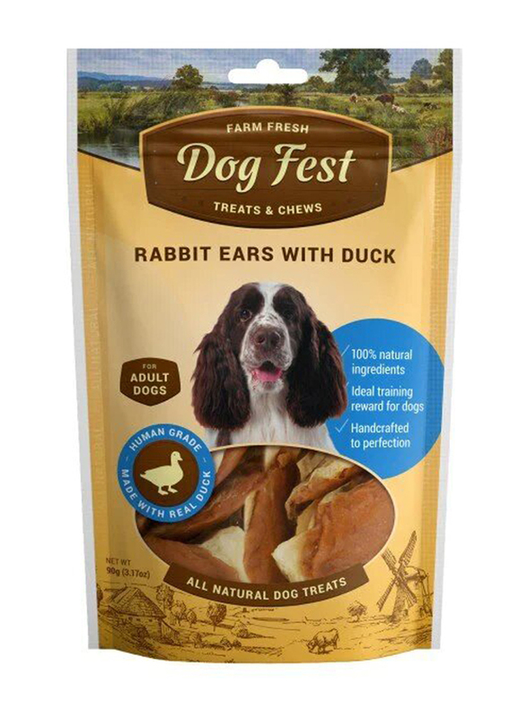 

Dog Fest Rabbit Ears with Duck for Adult Dogs Dry Food, 90g