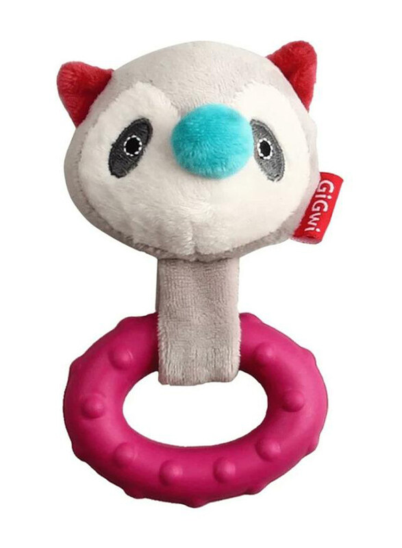 

Gigwi Suppa Puppa Coon Plush/TPR Toy with Squeaker Inside, Small, Multicolour