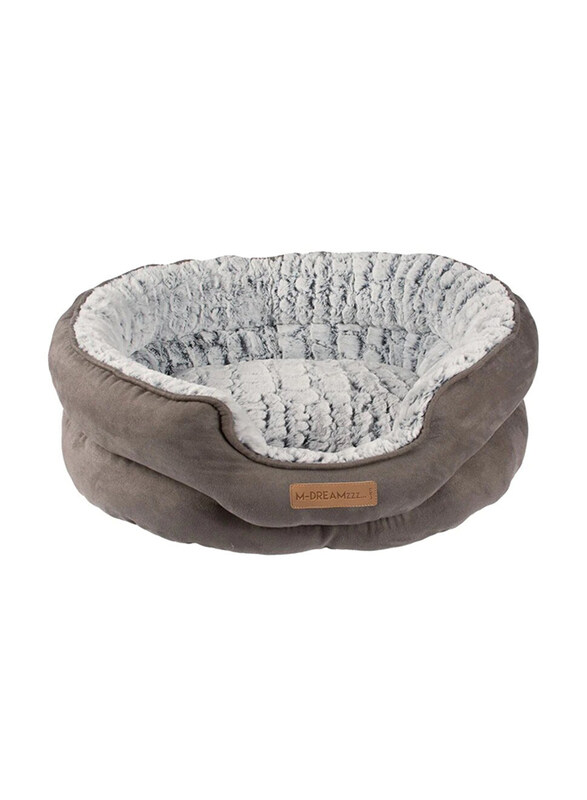 

M-Pets Snake Suede Basket, Small, Grey/White