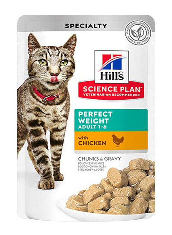 

Hill's Science Plan Perfect Weight Adult Cats Food with Chicken & Salmon, 12 x 85g