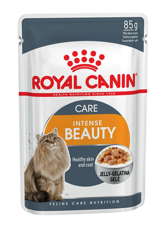 

Royal Canin Feline Care Nutrition Intense Beauty Chunks in Jelly Wet Cat Food, 24 x 85g