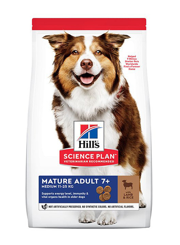 Hill's Science Plan Medium Mature Adult 7+ Dog Dry Food with Lamb & Rice, 14 Kg