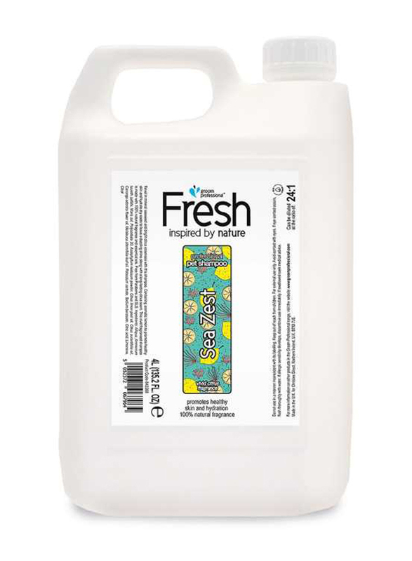 Groom Professional Fresh Sea Zest Dog Shampoo, 4 Litre, White
