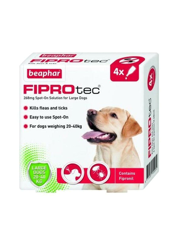 Beaphar Fiprotec for Large Dog, 4 Pipettes, Multicolour