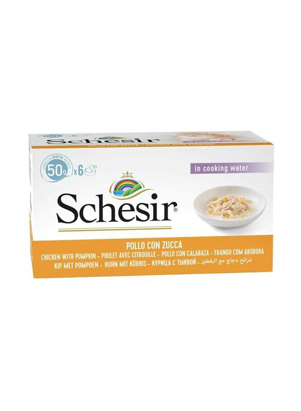 

Schesir Multipack Can Chicken With Pumpkin Wet Cat Food, 6 x 50g