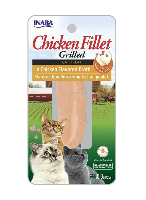 

Inaba Grilled Chicken Fillet In Chicken Flavored Broth Cat Dry Food, 6 x 25g