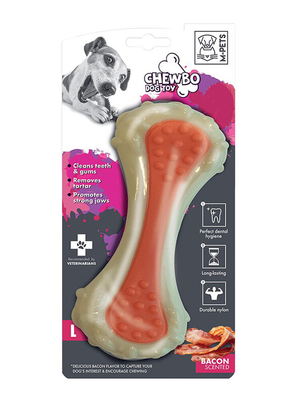 

M-Pets Chewbo Choppy Dog Toy, Large, White/Orange