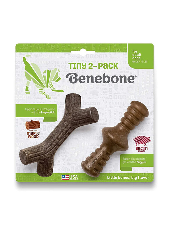 

Benebone Tiny Bacon Maplestick/Zaggler, 2 Pieces, Beige