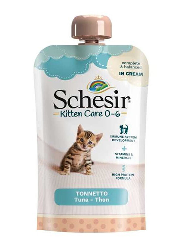 

Schesir Tuna Cream Pouch Wet Kitten Food, 6 x 150g