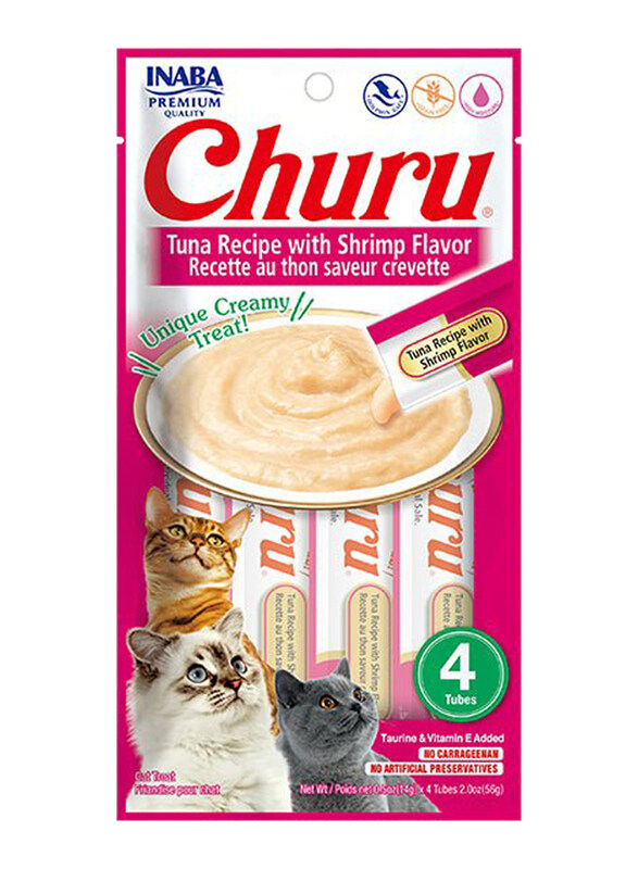 

Inaba Churu Tuna Recipe with Shrimp Cat Wet Food, 3 x 4 Piece