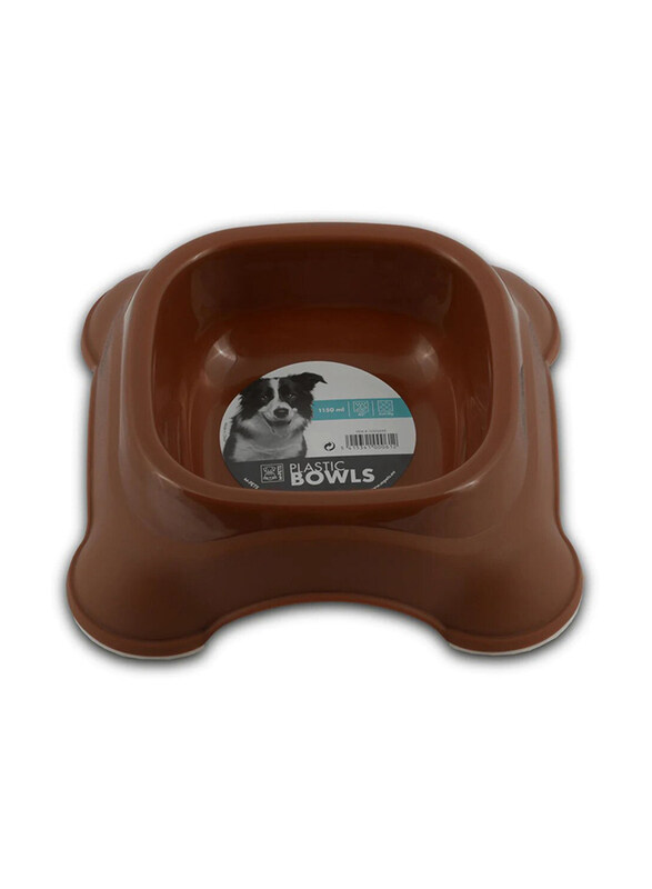 

M-Pets Plastic Single Bowl for Pets, 1150ml, Brown