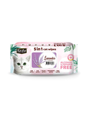 Kit Cat 5-in-1 Lavender Cat Wipes, 80 Sheets, Lavender