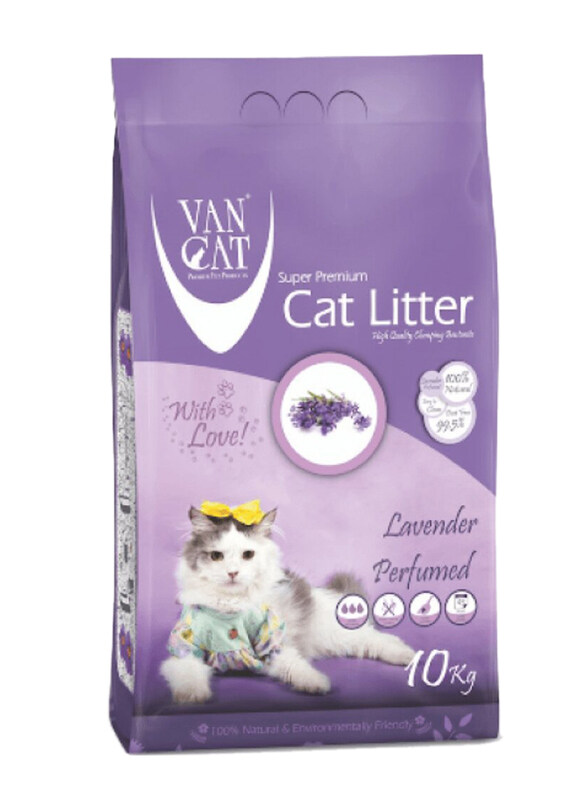 

Van Cat White Lavender Clumping Bentonite Cat Litter, 10 Kg, Purple