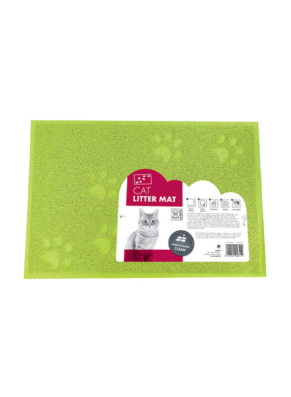 M-Pets Footprint Cat Litter Mat, 30cm, Green