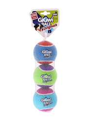 Gigwi Dog Tennis Squaking Ball, 3 Pieces, Large, Assorted Colour