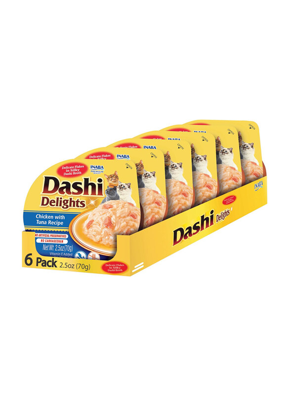 

Inaba Dashi Delights Chicken with Tuna Recipe Cat Treats, 6 x 70g