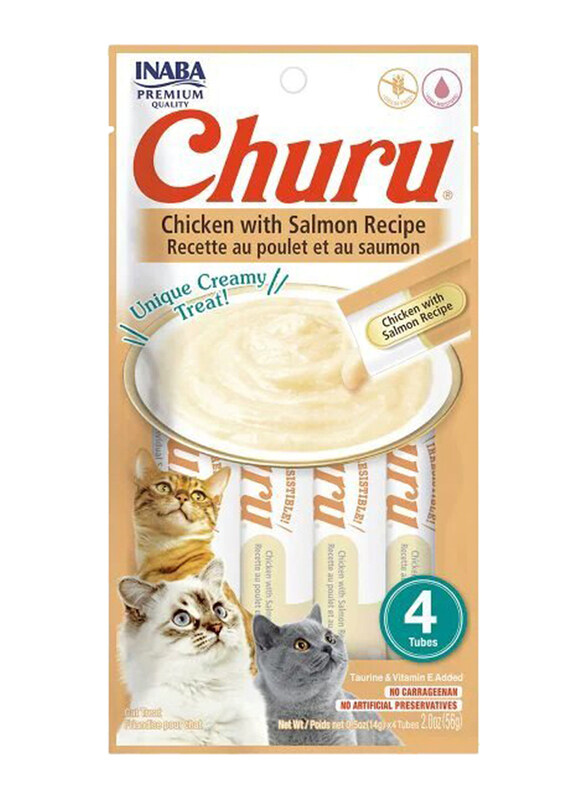 

Inaba Churu Chicken with Salmon Recipe Cat Wet Food, 3 x 4 Pieces
