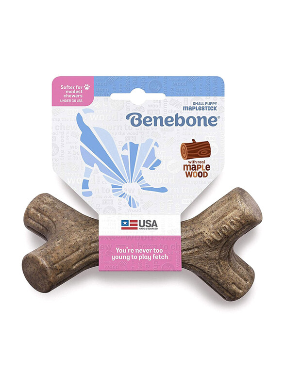 Benebone Puppy Maplestick Chew Dog Toy, Small, Brown