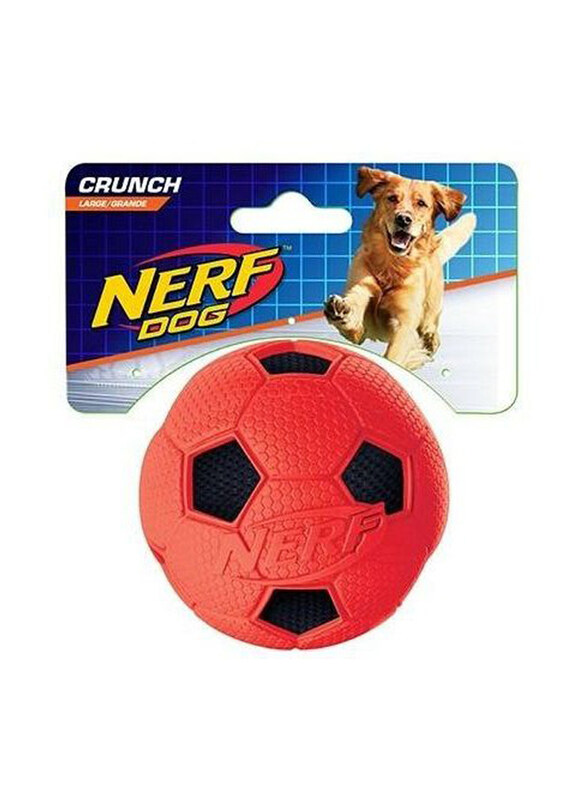 

Nerf Dog Soccer Crunch Squeak Ball, Small, Red