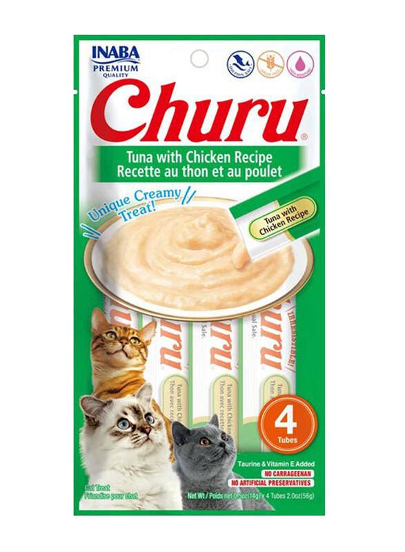 

Inaba Churu Tuna with Chicken Recipe Cat Wet Food, 3 x 4 Piece