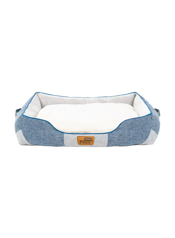 

Gigwi Place Removable Cushion Luxury Round Dog Bed, Small, Blue