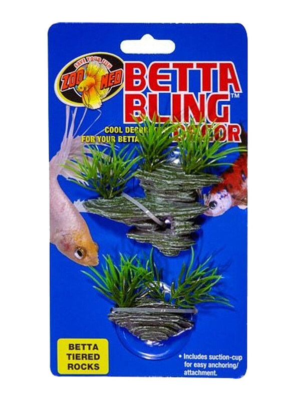 

Zoomed Betta Bling Tiered Rocks, Grey/Green