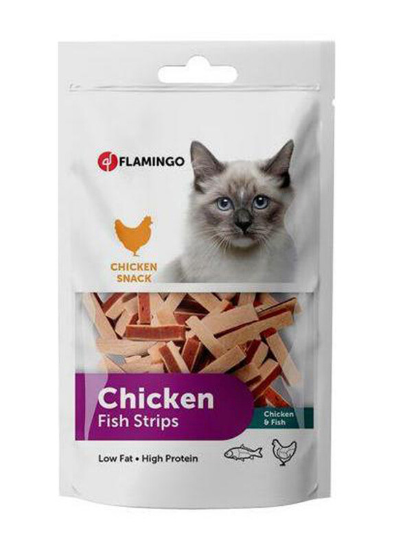 

Flamingo Chicken Fish Strips Cat Treats, 85g