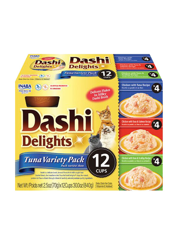 

Inaba Dashi Delight Tuna Variety Pack Cat Treats, 12 x 70g