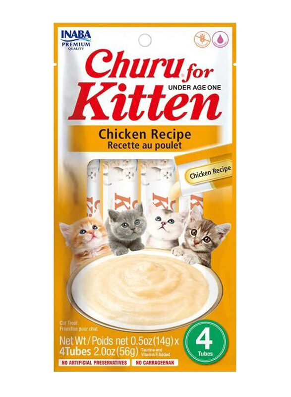 

Inaba Churu Chicken Recipe Kitten Wet Food, 3 x 4 Pieces