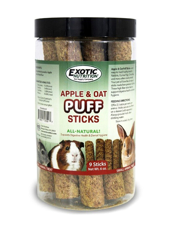 

Exotic Nutrition Apple & Oat Puff Sticks Dry Small Animal Food, 6oz