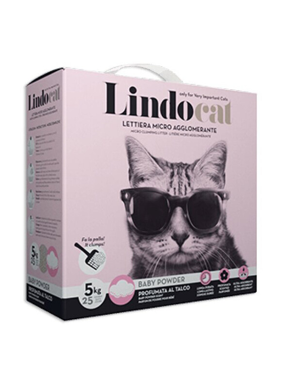 

Lindocat Baby Powder Clumping Cat Litter, 5L, White