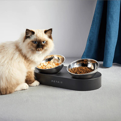 Petkit Fresh Nano Cat & Dog Adjustable Feeding Double Bowl, Silver