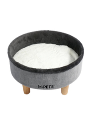 M-Pets Round Elevated Cat Bed, Grey