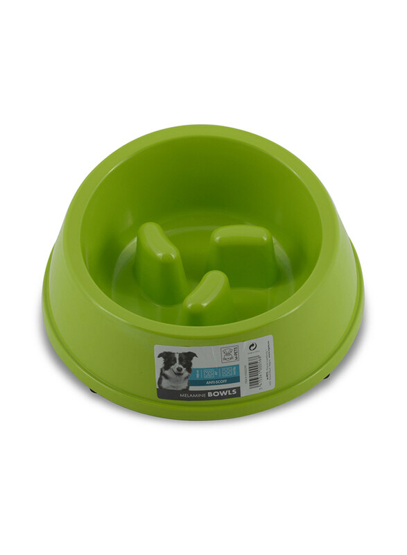 

M-Pets Melamine High Back Slow Down Bowl, 1400ml, Green