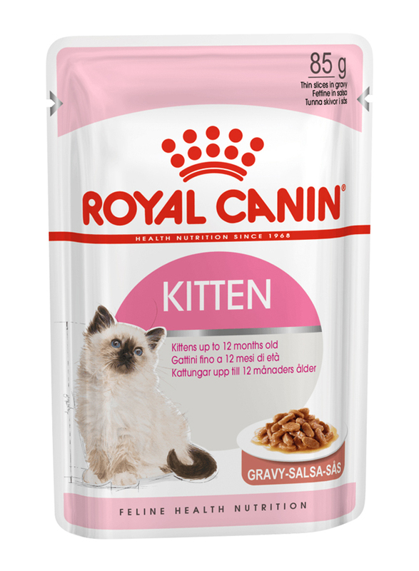 Royal Canin Feline Health Nutrition Kitten Gravy Cat Wet Food, 24 x 85g