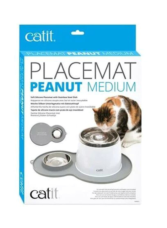 Catit Peanut Placemat, Medium, Grey