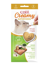 CatIt Creamy Superfood Treats Chicken Recipe with Coconut & Kale Wet Food for Cats, 12 Pieces