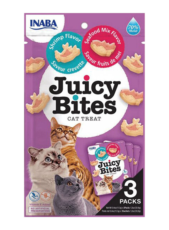 

Inaba Juicy Bites Shrimp & Seafood Mix Flavor Cat Treats, 3 Piece