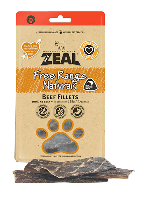 Zeal Dried Beef Fillets Dry Dog Treat, 125g