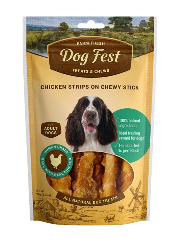

Dog Fest Chicken Strips On A Chewy Stick for Adult Dogs, 90g