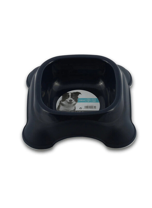 

M-Pets Plastic Single Bowl for Pets, 1150ml, Grey