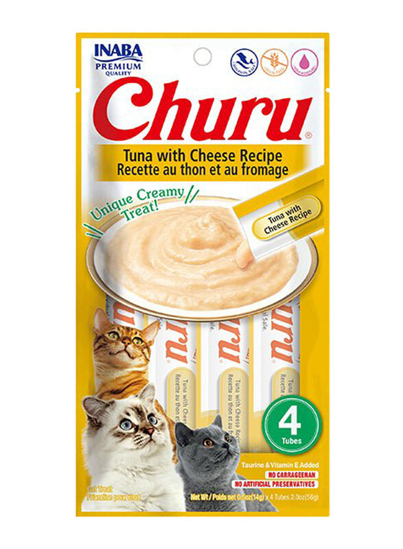 

Inaba Churu Tuna with Cheese Recipe Cat Wet Food, 3 x 4 Piece