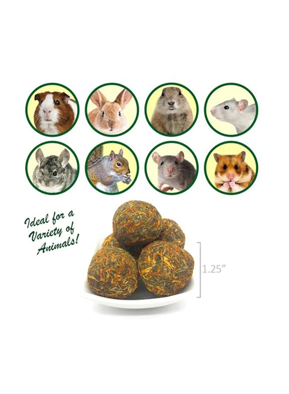 Exotic Nutrition Munchers Marigold & Timothy Chew Balls Small Animals Dry Food, 6 Pieces