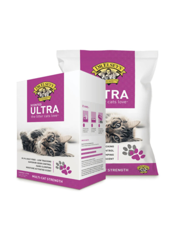 Dr. Elsey's Precious Ultra Scented Clumping Clay Cat Litter, 18 Kg, Grey