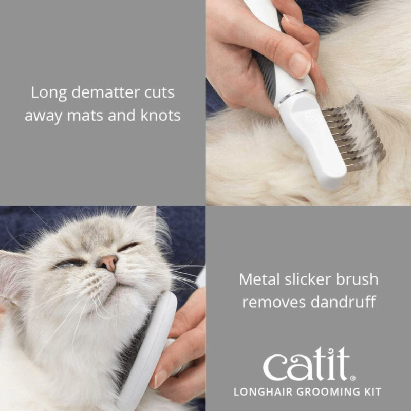 Catit Longhair Grooming Kit, White