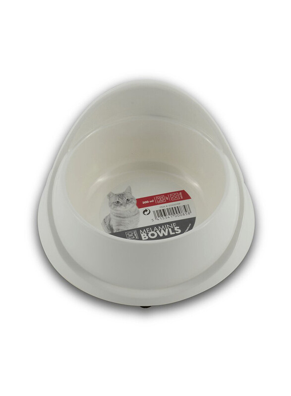 

M-Pets Melamine Single Fashion Cat Bowl, 300ml, White