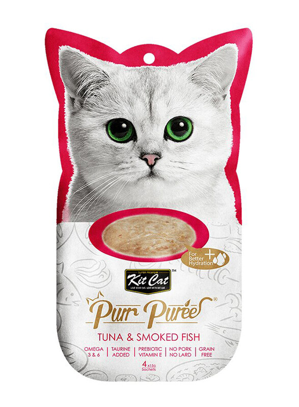 

Kit Cat Purr Puree Tuna & Smoked Fish Cat Treats Wet Food, 60g