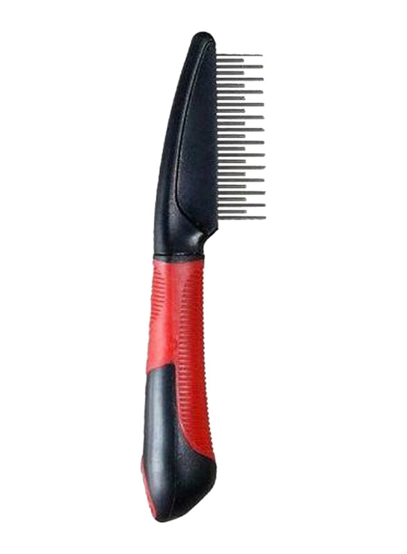 

Flamingo Dog Grooming Comb for Long and Short Hair, Black/Red