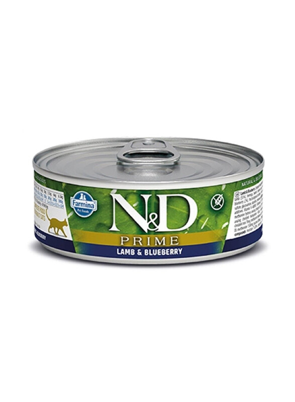 

Farmina N&D Prime Lamb & Blueberry Wet Cat Food, 6 x 80g